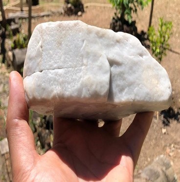 A hand holding a rock
Description automatically generated